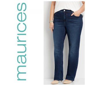 Maurices 14W Regular Everflex Dark Wash Slim Boot High Rise Slimming Jeans Plus